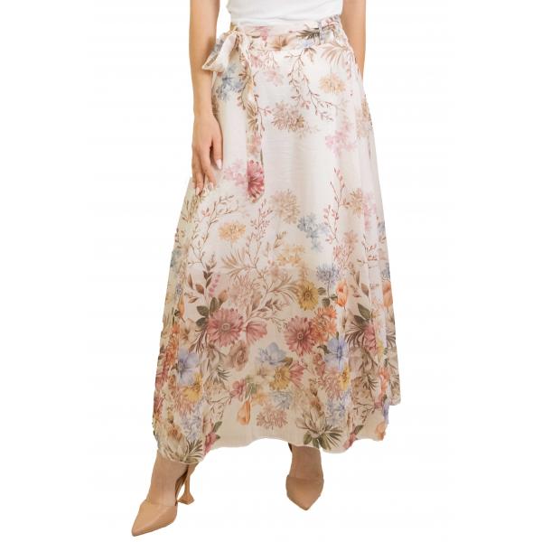 Gonna fantasia con cintura 